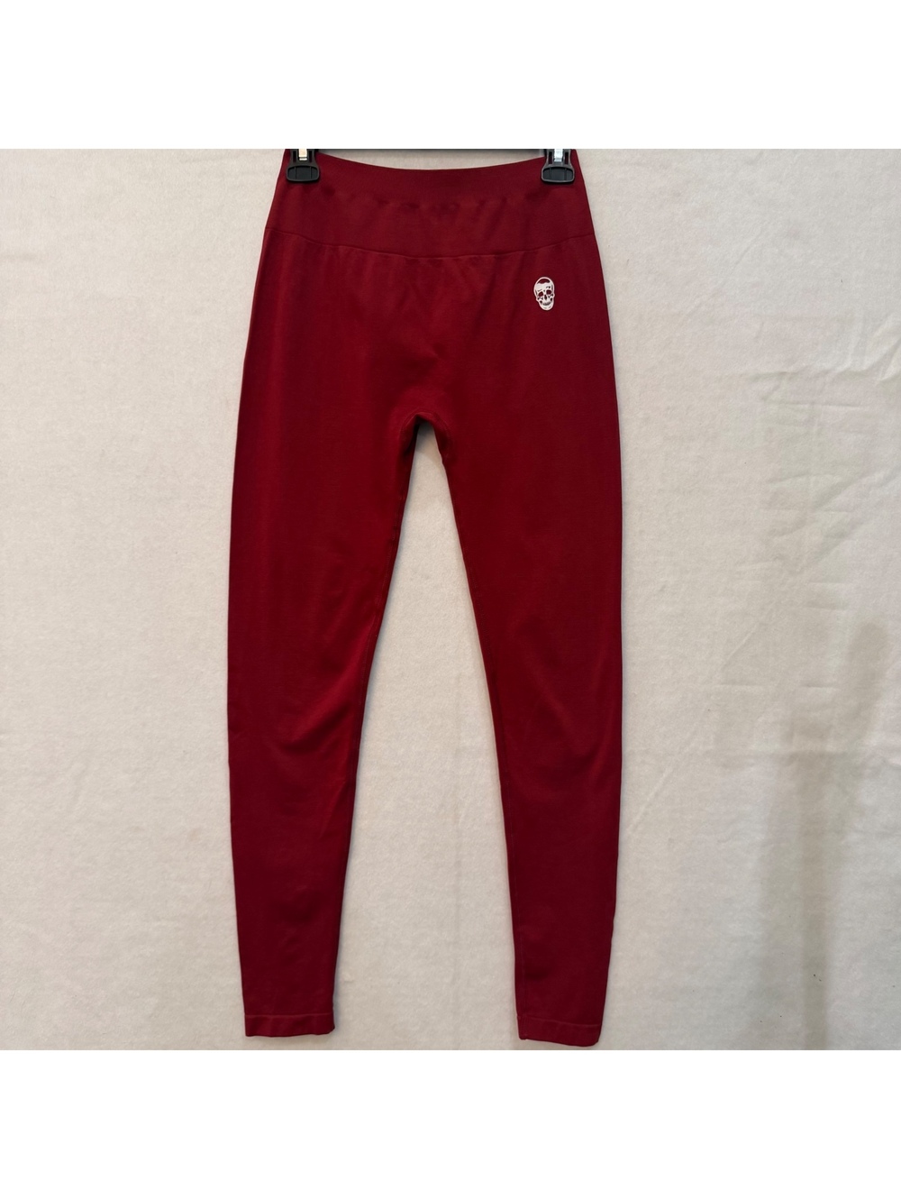 Gym Reapers Women's LARGE Seamless High Waisted Scrunch Butt Leggings Red/Maroon